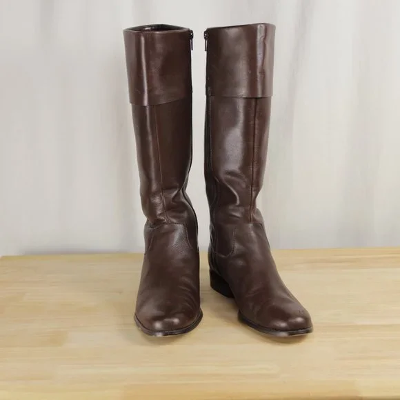 Anne Klein Maemmie Leather Riding Boots 7.5 - Picture 2 of 13